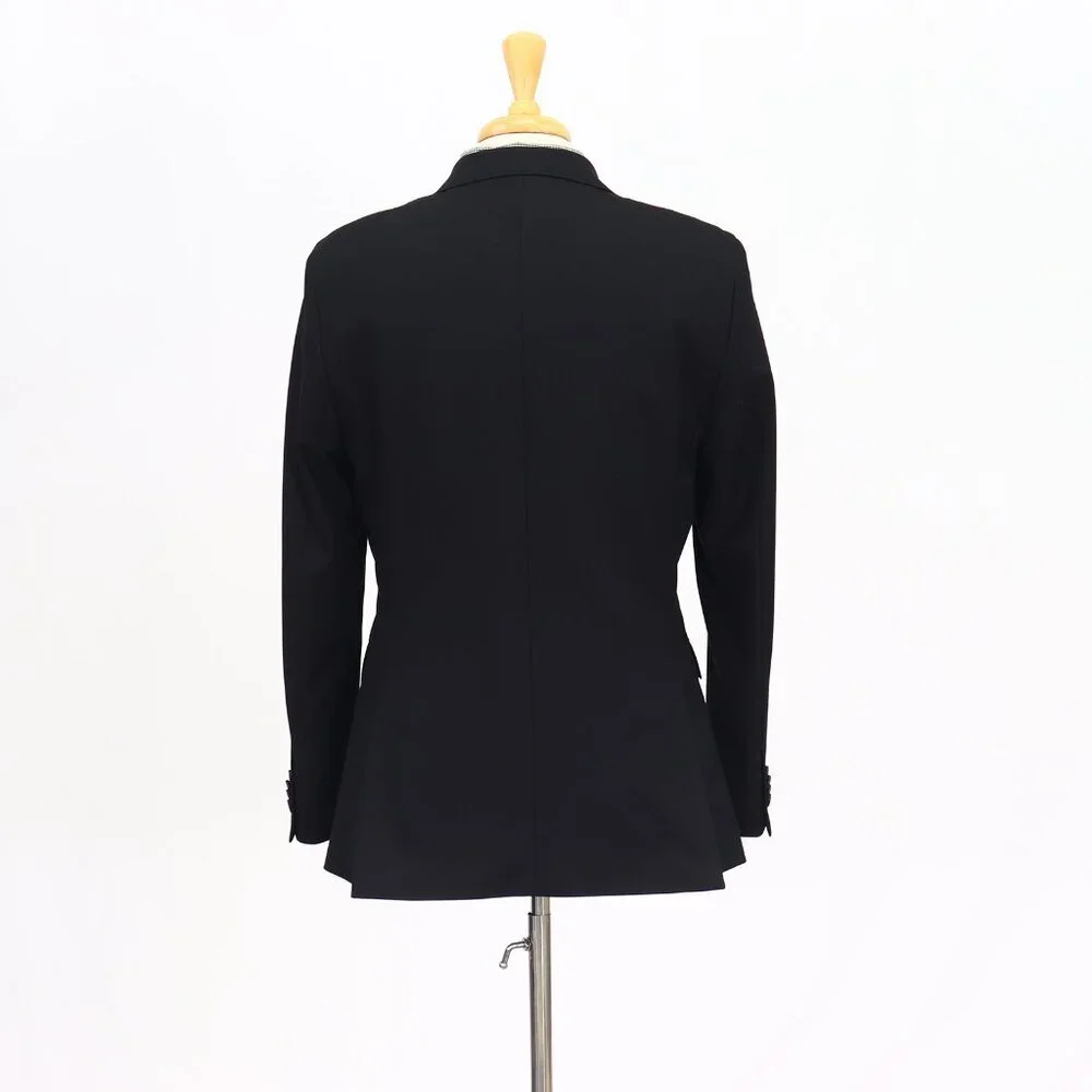 Banana Republic 40R Black Solid 2-Button Sport Coat Blazer Jacket T228